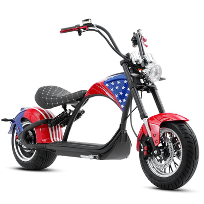 eAhora M1P 2000W Electric Motorcycle Harley Style American-Flag