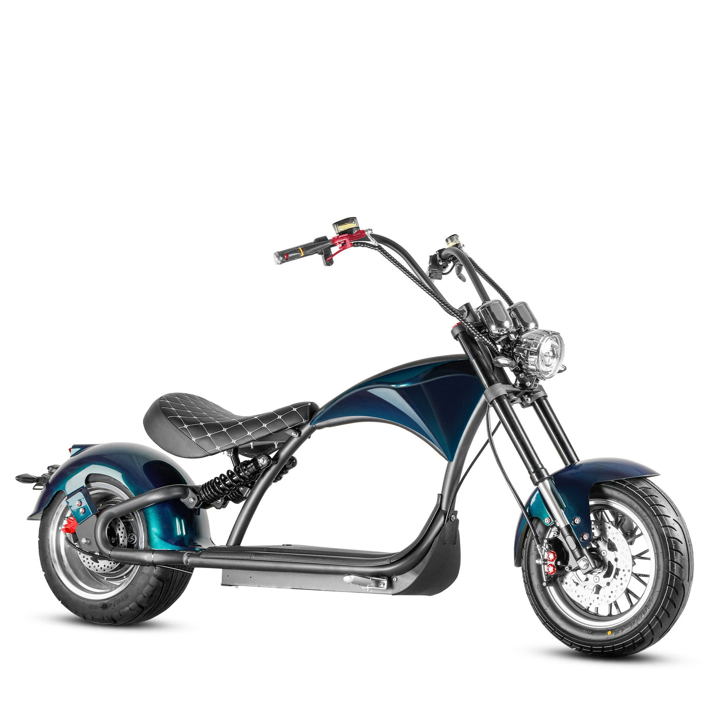 eAhora M1P 2000W Electric Motorcycle Harley Style Green
