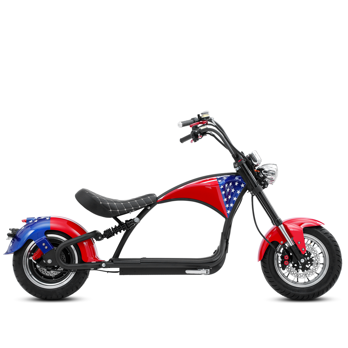 eAhora M1P 2000W Electric Motorcycle Harley Style American-Flag