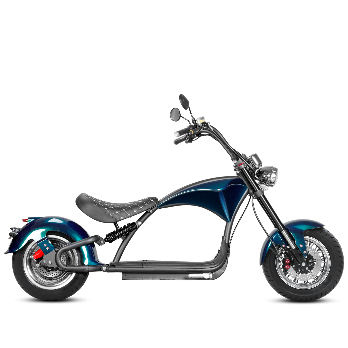 eAhora M1P 2000W Electric Motorcycle Harley Style Green