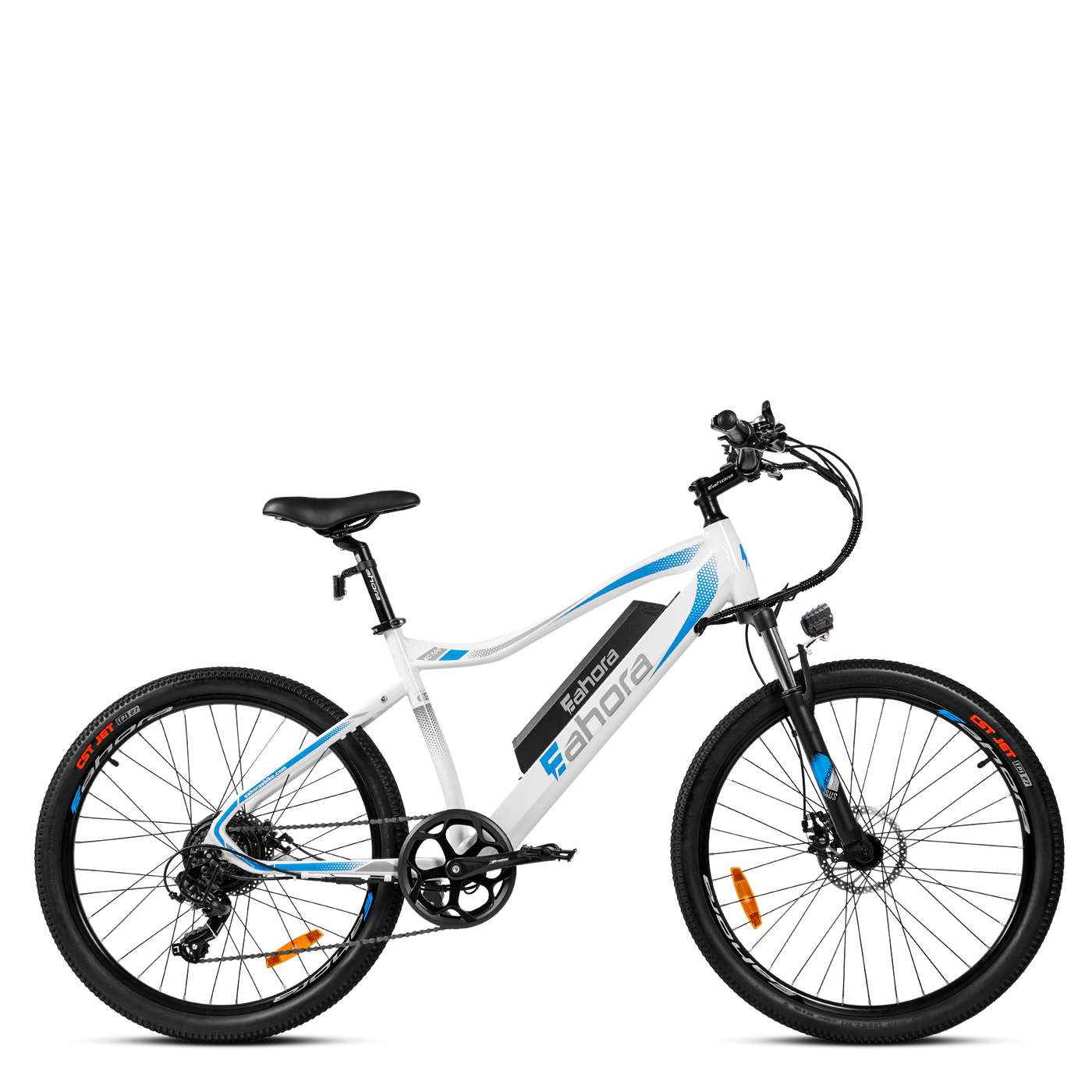 eAhora XC100 Entry Level Electric Bike White-Blue